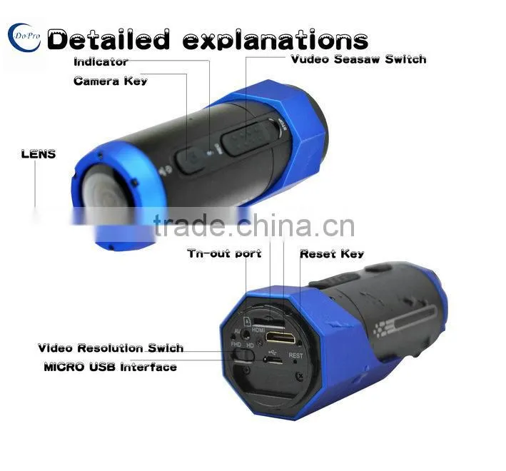 AIT8427P HD 1080P helmet sport action camera with wifi