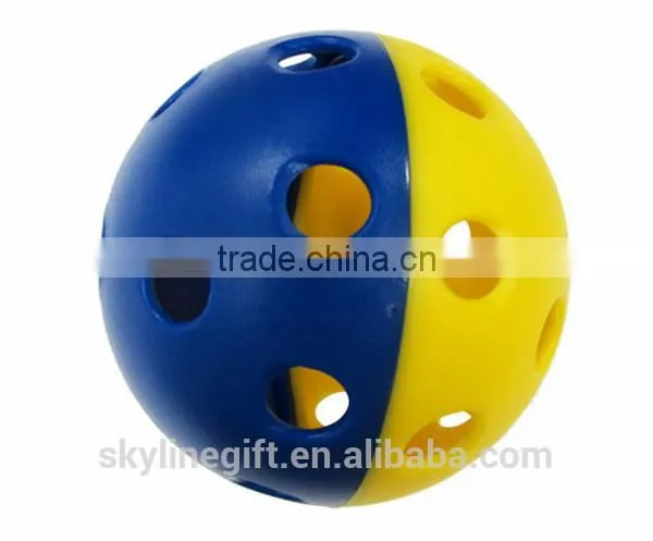 PP/PE/EVA plastic sports ball, wiffle sports ball with hole for promotional