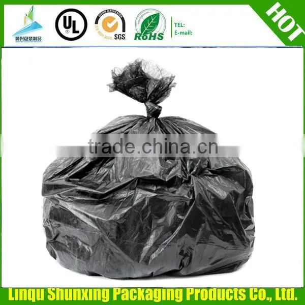 heavy duty black garbage bag / drawstring garbage bag / on roll trash bag