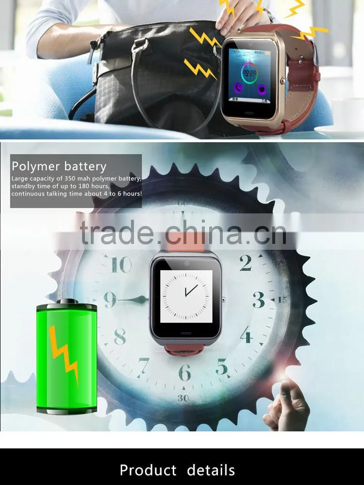Quad band GSM GPRS smart phone watch with 1.3MP HD camera