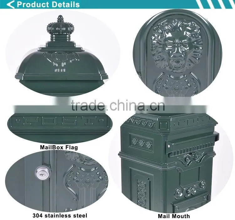 Lion Decorative Cast Aluminiun Big Mailbox From Chengfeng