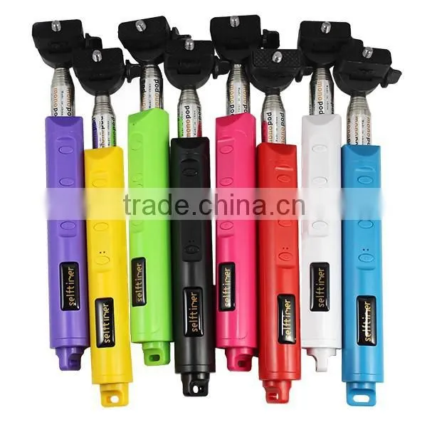 Portable monopod selfie stick for mobile phone camera