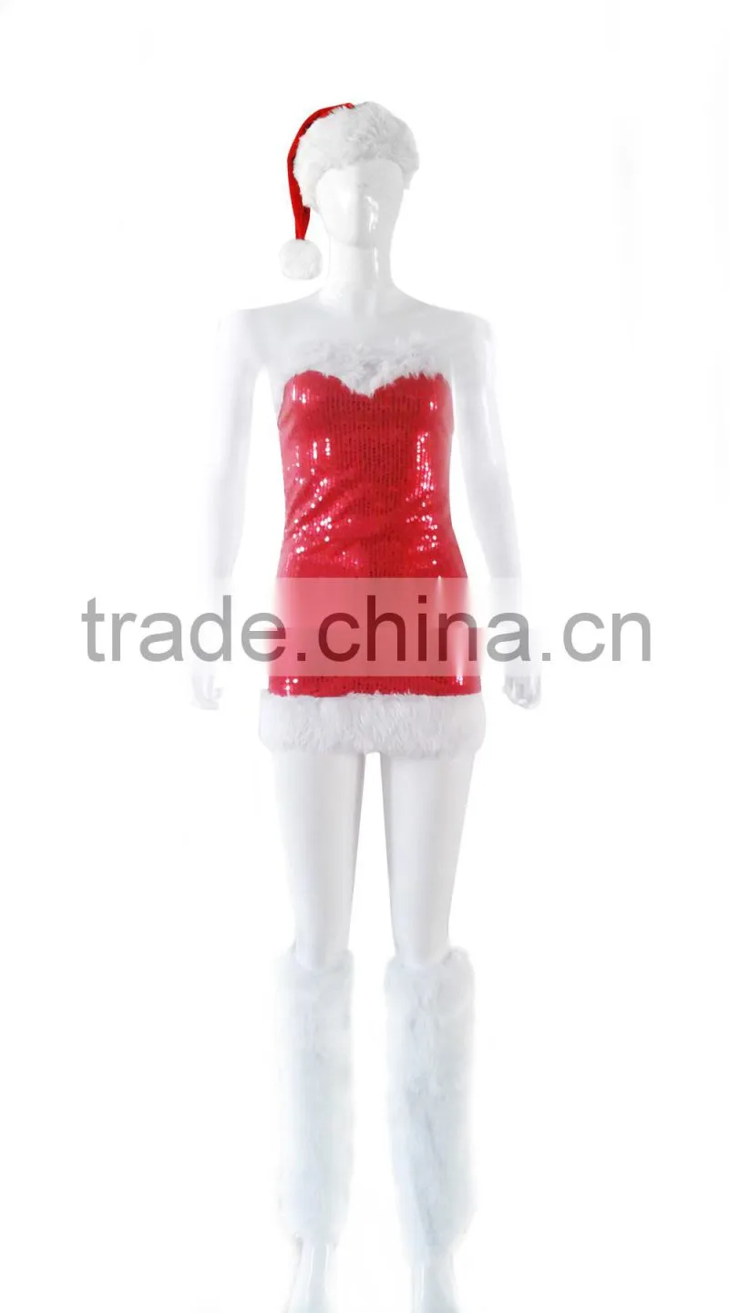 2014 women adult snow queen costume santa claus dresses for women