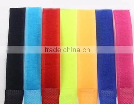 Factory direct sales colorful magic nylon soft cable strap hook and loop cable tie wire fasteners