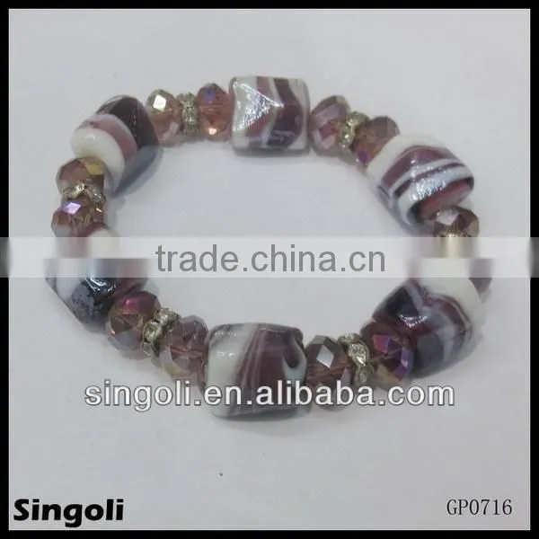 Fashion pearl bracelet with rose letter A pendant chinese manufacturer