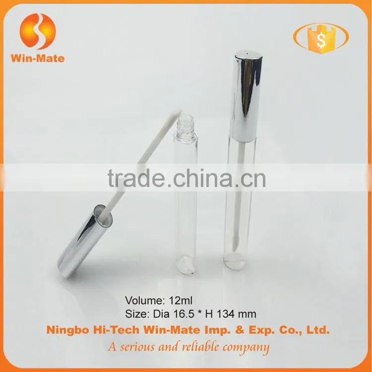 hot-selling clear electroplate bright 134*16.5mm lip gloss cosmetic empty packaging