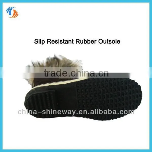 2014 woman leather snow boots