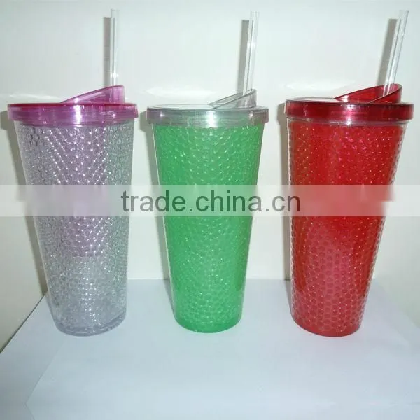BPA free 600ml/20oz ice tumbler with straw