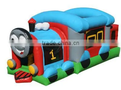 cartoon train bounce house combo for kids