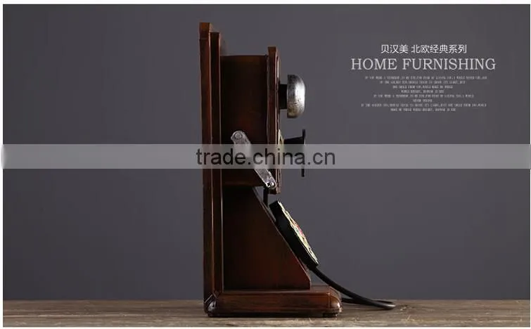 Retro antique iron craft artificial telephone home decoration