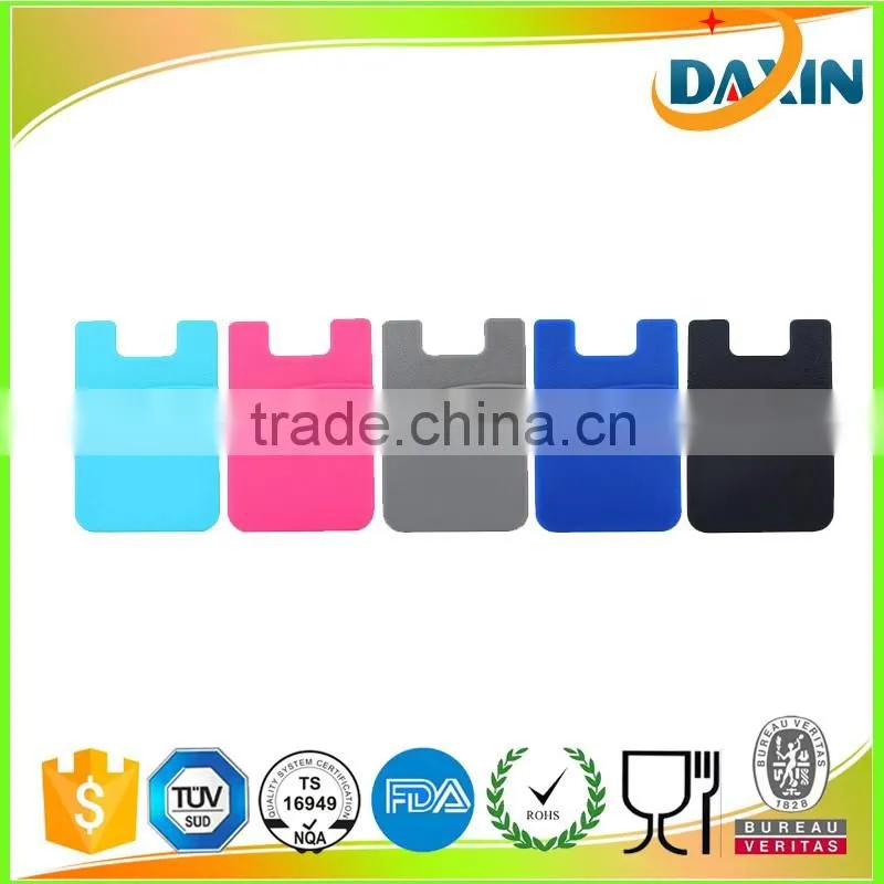3M sticker back adhesive silicone phone pouch/ID card smart wallet
