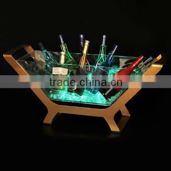 Champagne bar supplies LED ice bucket size LED ice bucket KTV transparent ice bucket 12 installed charging bucket