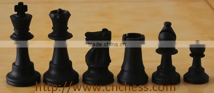 Silicone chess set with silicone chess board