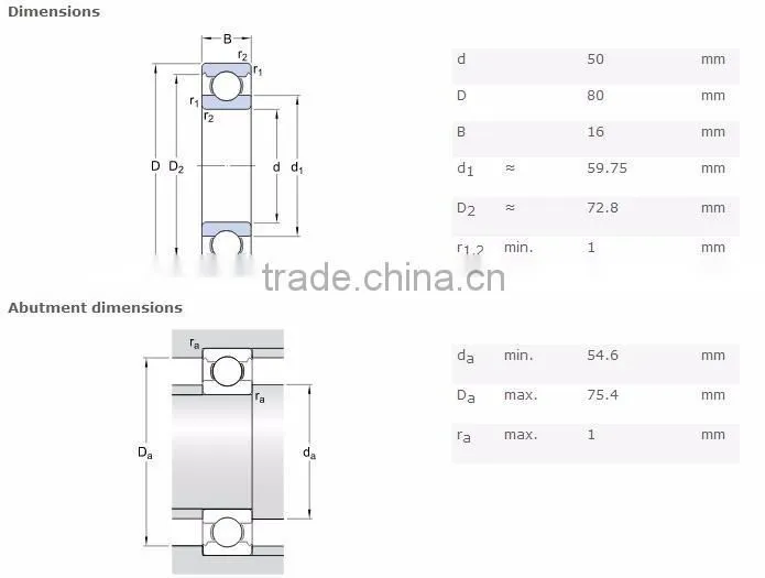 China supply deep groove bal bearing 6010rs 6010-2rs