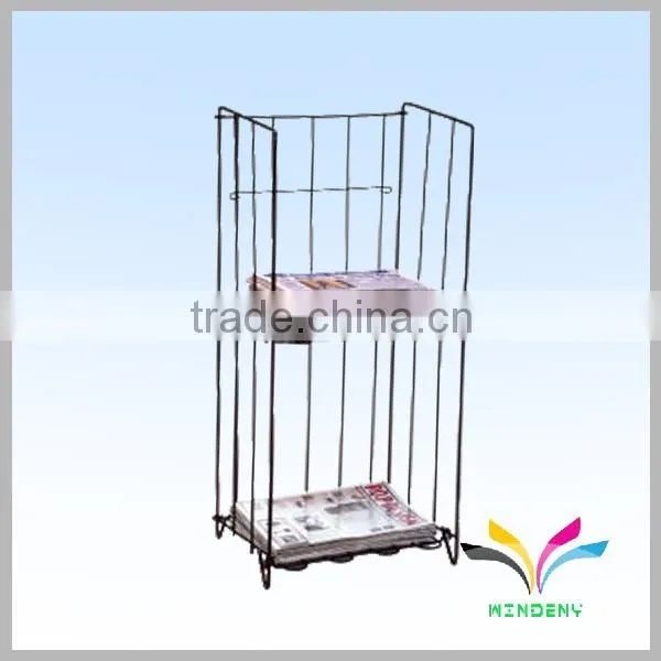 Factory Directly Supply High Quality 2 Layers metal magazine display stand