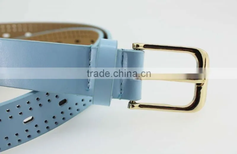HOT 1 inch Women fashion summer dresses belt with colorful leather buckle in summer china Factory