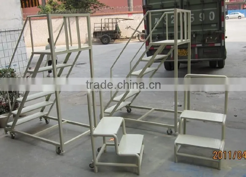 steel warehouse rack use step ladders