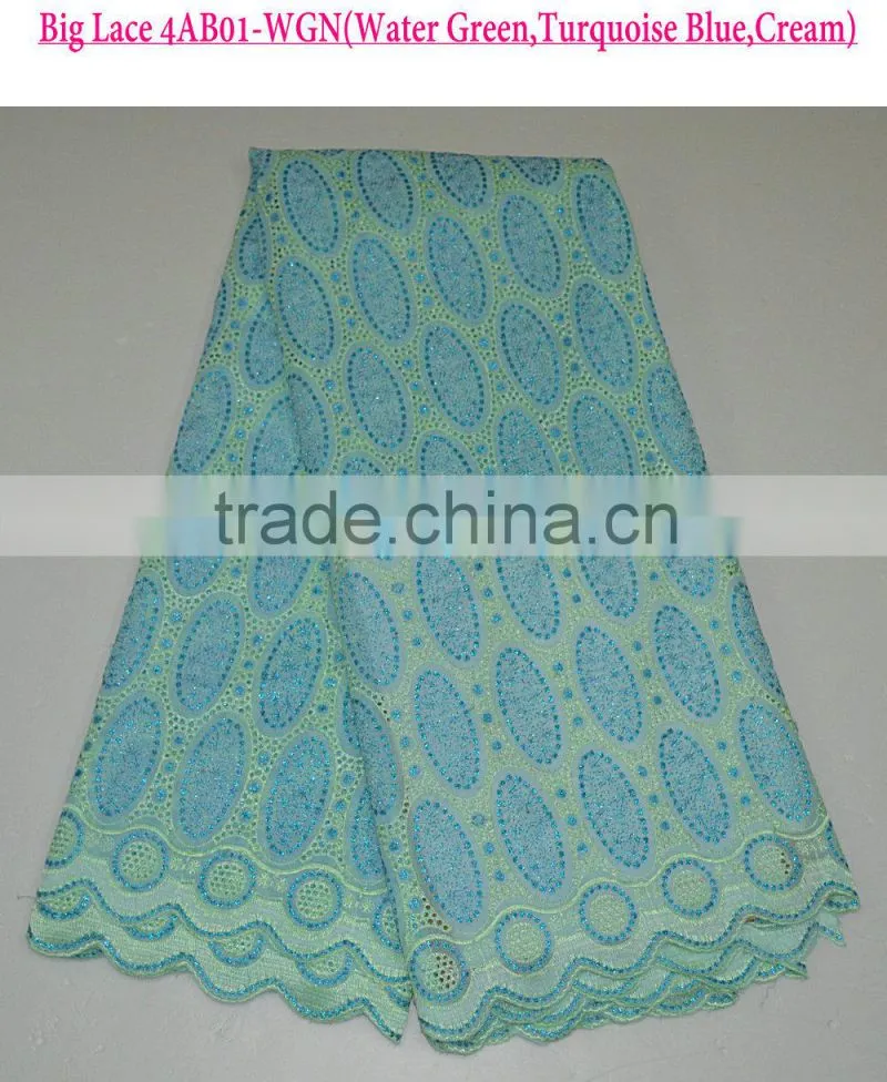 Beautiful party dress custom embroidery fabric combed cotton fabric designer dress