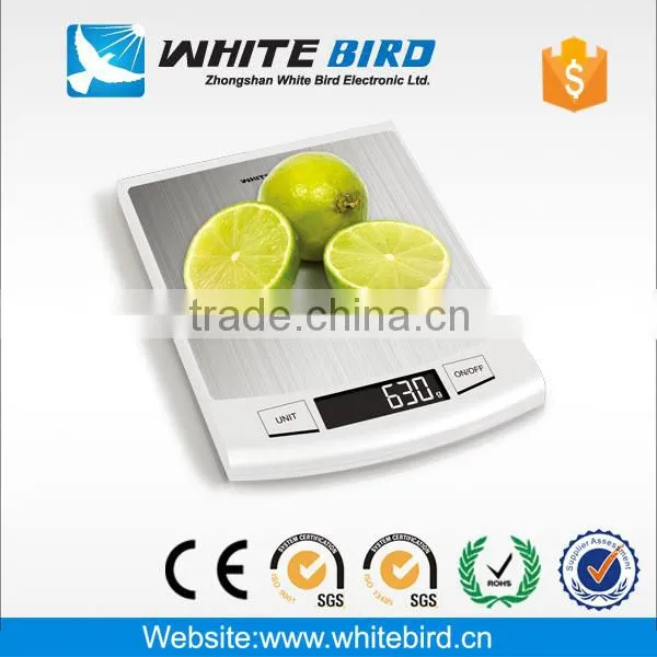 5kg Electronic digital stainless steel kitchen scale with backlight