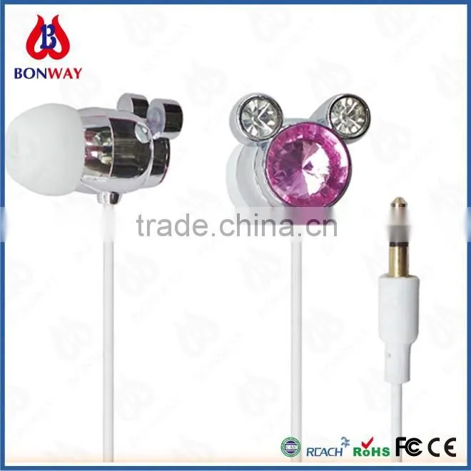 fashion Bling Diamond jeweled crystal earphone