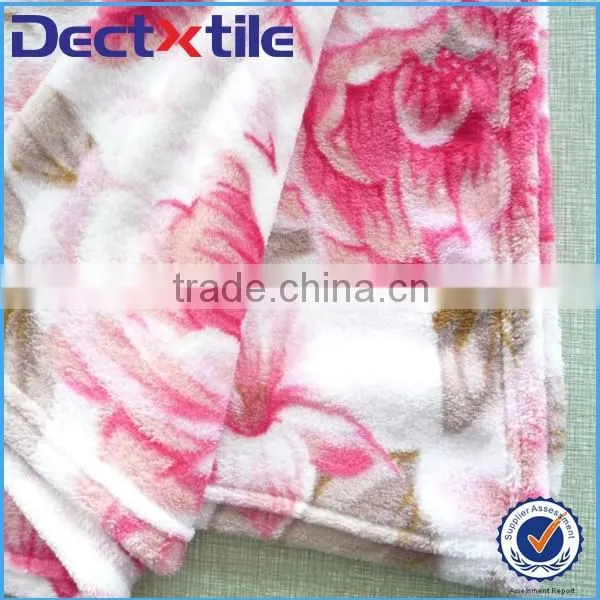 Printed flower fleece for sleep garment