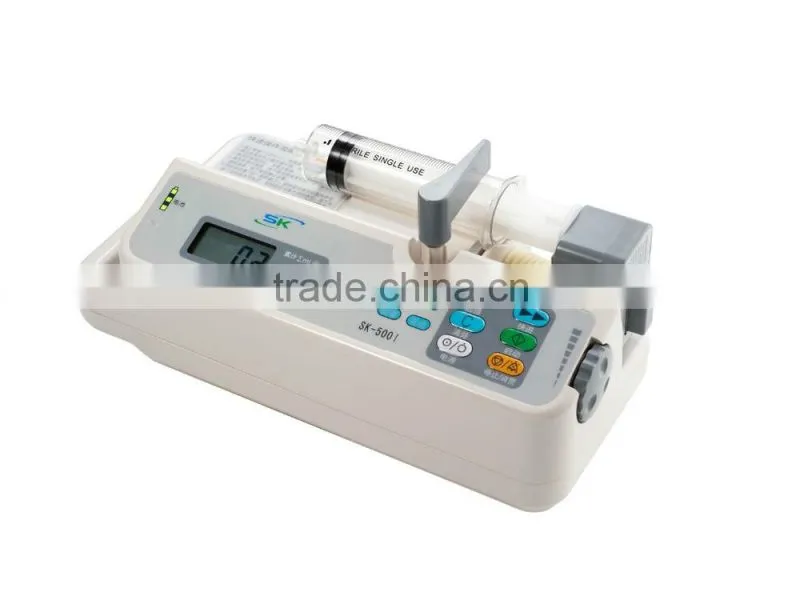 medical syringe pump with built in rechargeable battery