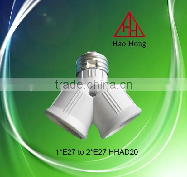 HAOHONG hight temperature resist E27 to E27 PBT adapter lampholder / convertor