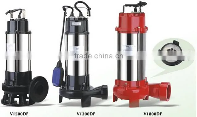 submersible sewage lift pump with cutting system