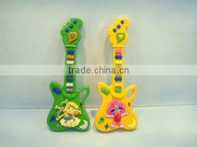 Knock jean and toy guitar