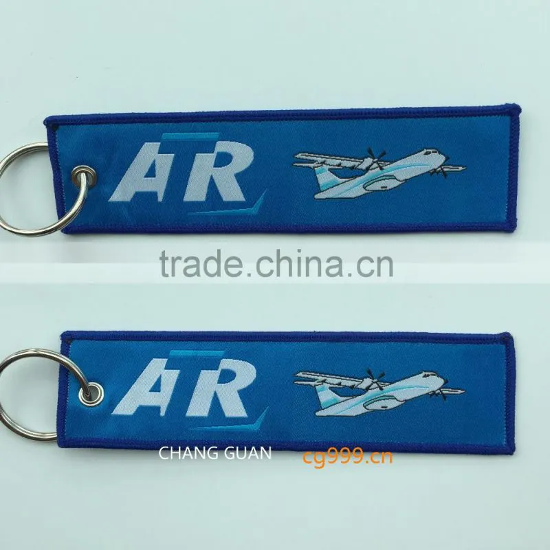 The woven label key ringl that the world famous brand appointed production