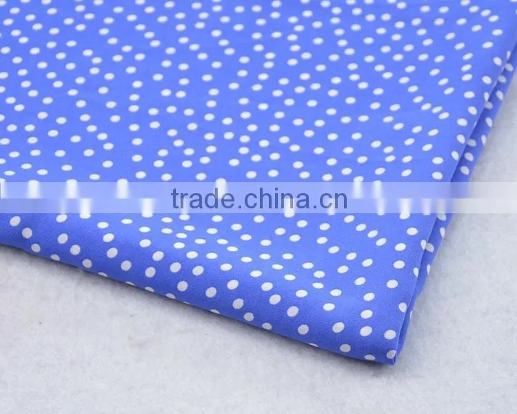 Jiufan Textile 100% Spun Polyester Fabric Good Quality White Dot Printed Georgette Fabric