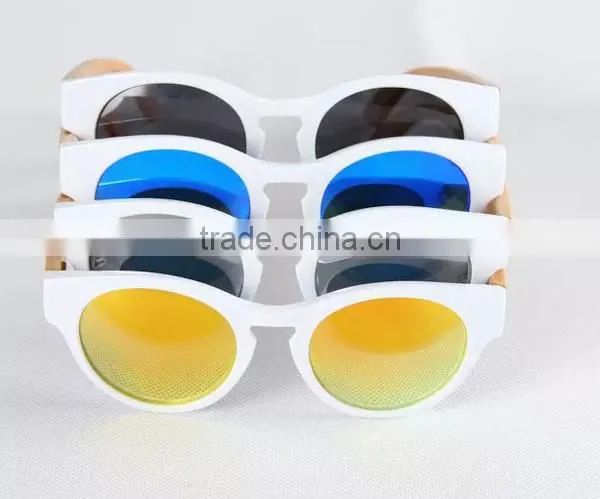 2015 High quality FDA natural bamboo acetate sunglasses
