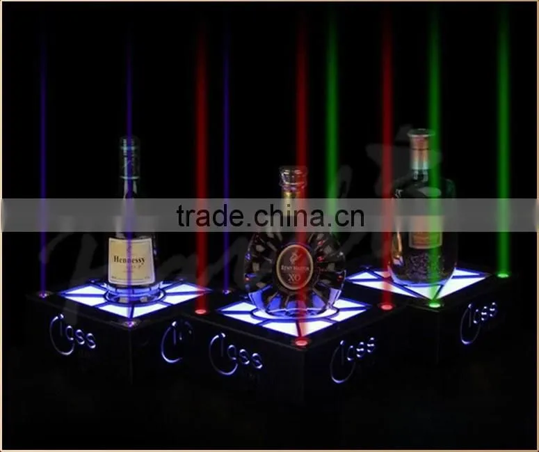 Diamond shape LED laser bottle stand glorifier