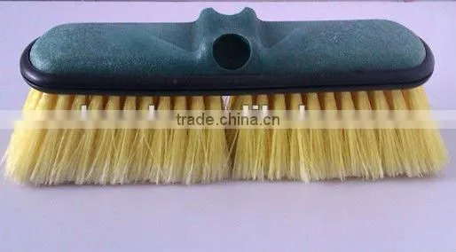Water thru car dust brush water flow through car brush