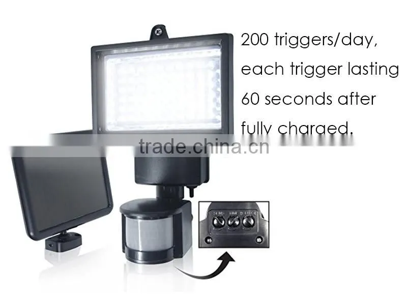 Outdoor Garden Solar Powered 60 Bright White SMD LEDs Motion Sensor Security Flood Light