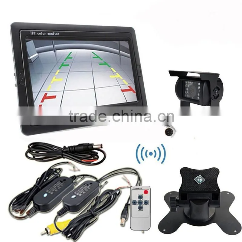 7" TFT LCD Rear View Monitor +12V/24V Car Truck bus excavator Rear View Wireless Night Vision Reversing camera