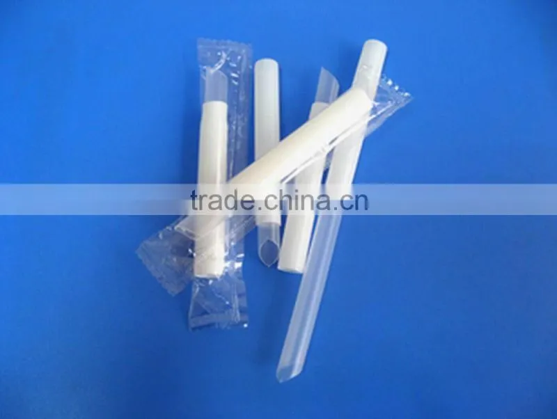 individual packed white color plastic telescopic drinking straw