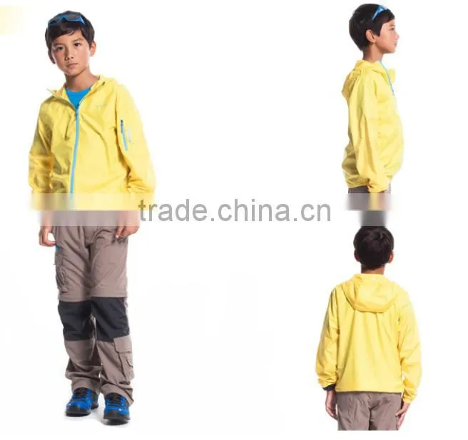 Boys & Girls Unisex outwear suntan-proof wear UV-protection wear breathable windbreaker yellow