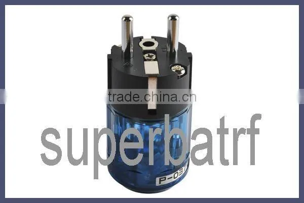 Brand New P-037e Pure Copper Rhodium Plated Schuko EU Mains IEC Power Plug