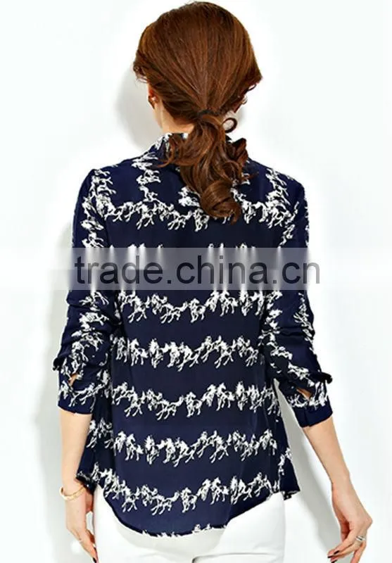 Contrast color printed t-shirt for women 2016