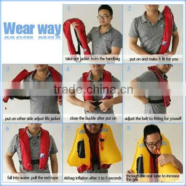 CE approved unisex durable safety auto inflate pfd for sale