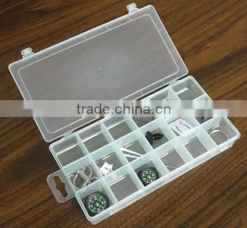 Transparent Plastic Organizer with 18 Compartments
