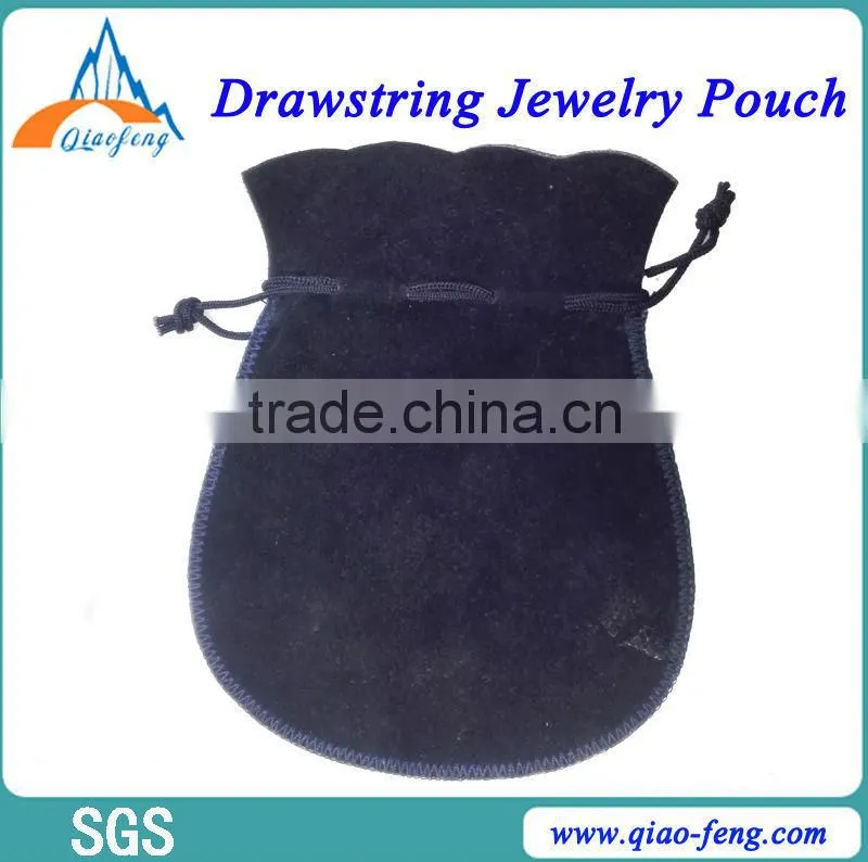 Drawstring black leather hanging jewelry bag Transactions