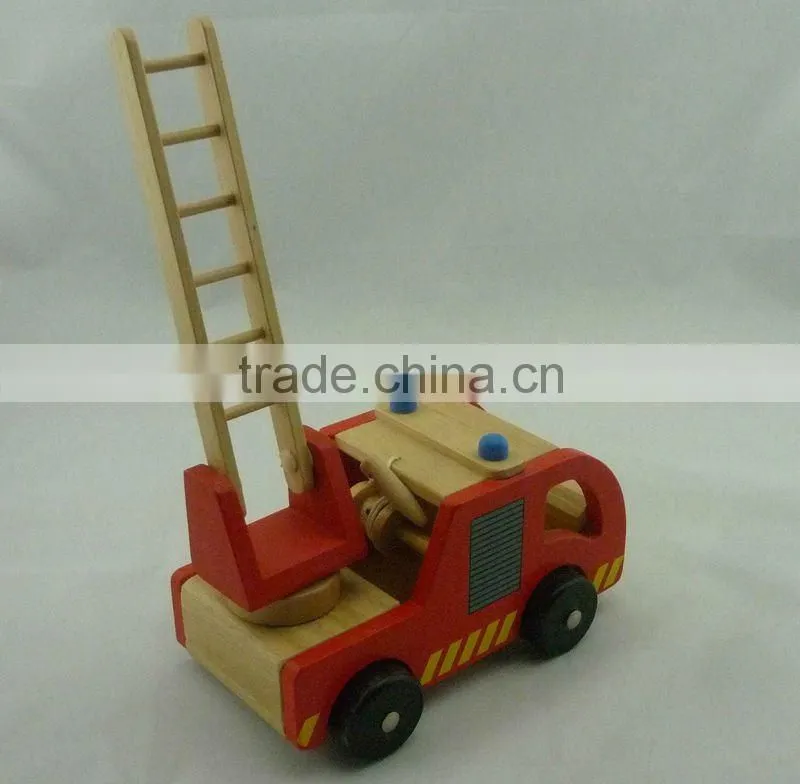 wooden elegant fire truck toy for children pretendplay