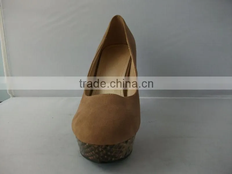 Elegant beautiful suede ladies dress shoes high heel shoes