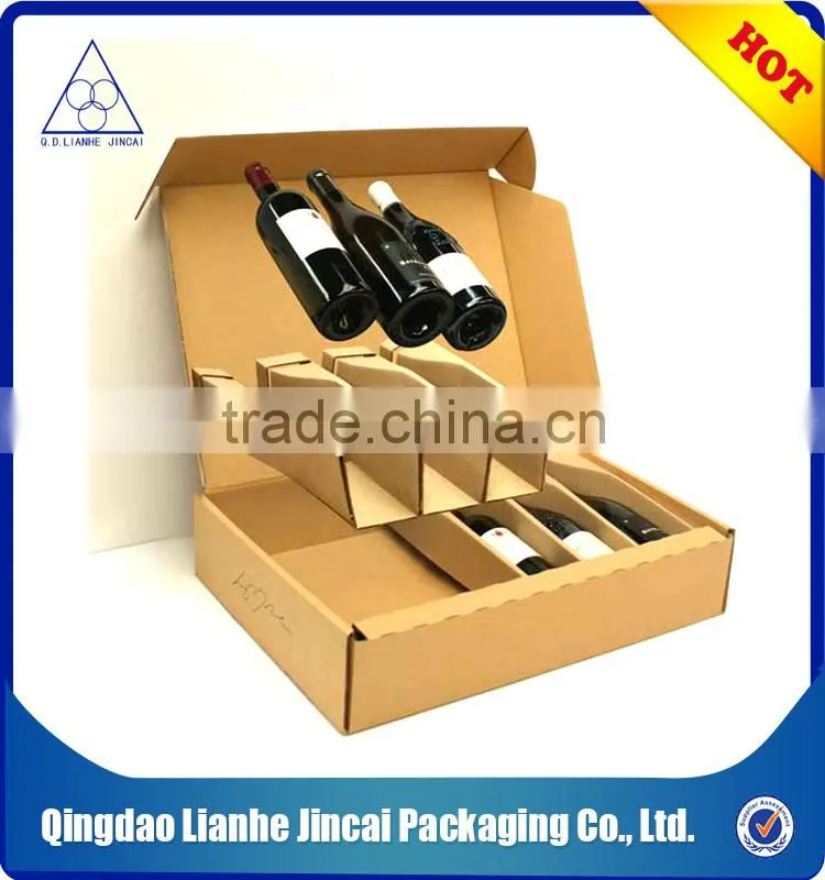 Corrugated wine box with dividers
