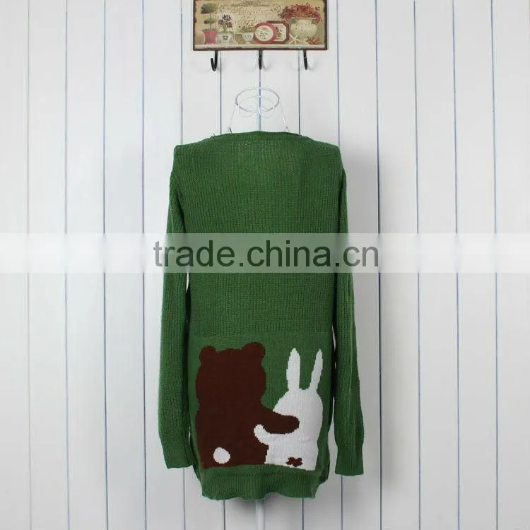 lady's long animal jacquard knitted dress