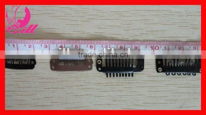 6 teeth metal hair clips hair extension 2.8cm snap clips for hair extension