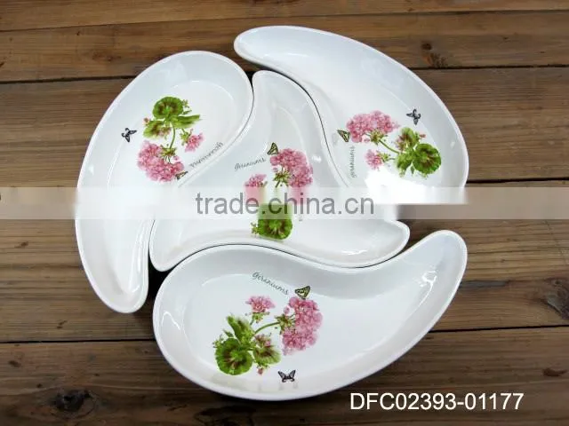 Rectangle Ceramic Decal Dinner Deep Plate