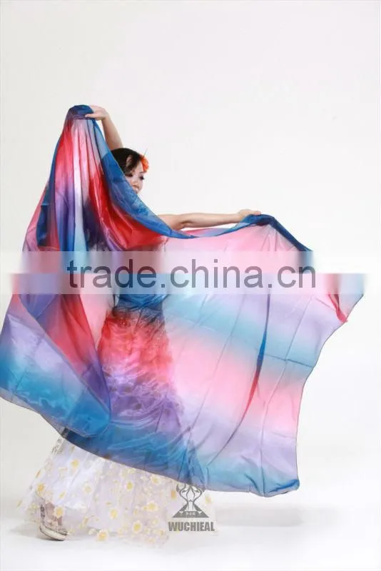 Wholesale Qiancai Wuchieal cheap colorful Belly Dance Veil,professional Indian bellydance veil SJ001